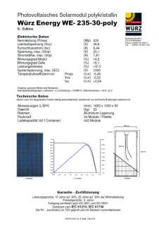 Kit Fotovoltaico 3kwp Wuerz 12 moduli x 235w Poli NUOVO  