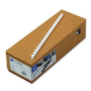  GBC  CombBind Spines, 3/8 55 Sheet Capacity, White, 100 