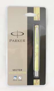 Parker Vector Rollerball Pen YELLOW CHECK Ecotime NEW  
