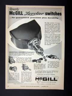 McGill Levolier Switches electrical lighting switch 1955 print Ad 