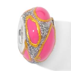Bacio Hot Pink Enamel Art Series Bead Charm 