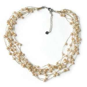  Pearl strand necklace, Golden Web of Beauty 1.2 W 14.4 