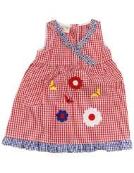 Sweet& Soft  Toddler Girls Gingham Summer Floral Sleeveless Red Dress 