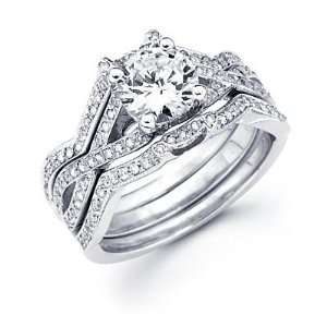 Size  4.5   1/2 ct Diamond 18k White Gold Engagement Wedding Ring Band 