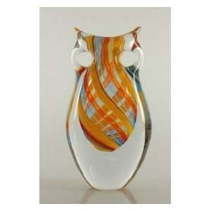  Murano Glass Vase Orange Multicolor Beautiful 100% Hand 