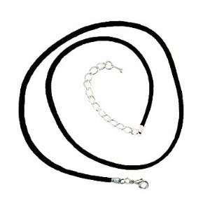  Necklace Cord For Pendants   D40   Black Silk / Satin + 2 