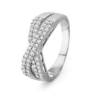   10KT White Gold Round Diamond Fashion Ring (1/3 cttw) D GOLD Jewelry
