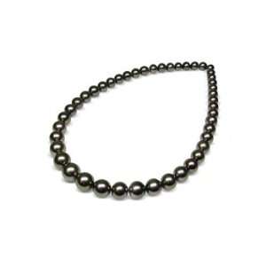   13mm natural color Black Tahitian south sea cultured pearl necklace 17