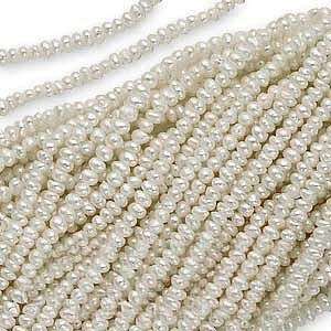  Tiny White Cultured Seed Pearls 1.5 2mm /15 Inch Bead 