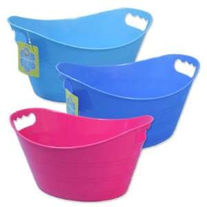  3pk Assorted Color Plastic Oval Baskets 12.75L