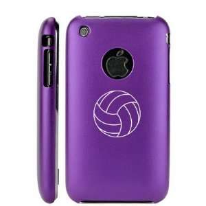   Purple E394 Aluminum Metal Back Case Volleyball Cell Phones