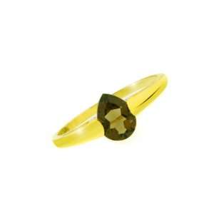  9ct Yellow Gold Smokey Quartz Ring Size 5.5 Jewelry