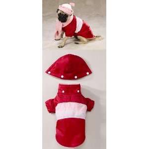 Zack & Zoey Pink and Red Dog Parka with Matching Hat & Scarf   Medium