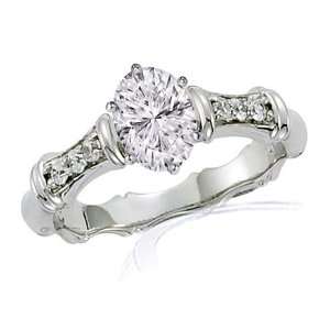 50 Ct Oval Shaped Diamond Engagement Ring Channel Set CUTEXCELLENT 