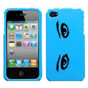 black mysterious lady eyes design on sky blue turquoise phone case for 