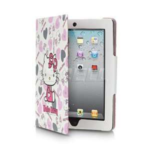  Ecell   WHITE HELLO KITTY LEATHER CASE & STAND FOR APPLE 