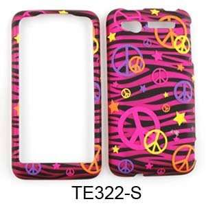  HTC Suave Transparent Design, Colorful Peace Signs on Pink 