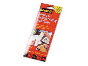   Scotch Envelope/Package Sealing Tape Strips, 2 x 6, Clear, 50/Pack