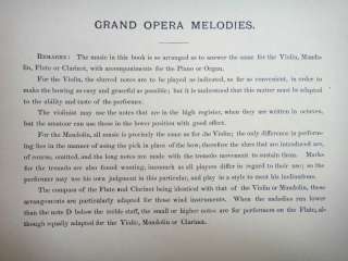   OPERA MELODIES VIOLIN GUITAR PIANO winner oliver ditson HC  