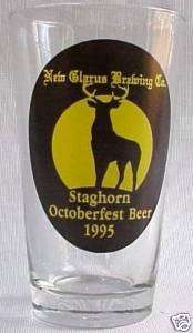 New Glarus Staghorn Octoberfest beer pint glasses, 4  