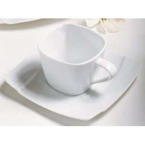  Nouve White Square Cup and Saucer 5 oz