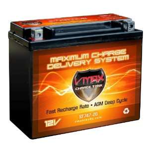  , MOTORCYCLE deep cycle battery AGM 20AH VMAX Battery Electronics