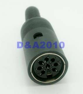 DIN female jack Cable Connector 8 Pin Plastic Handle  