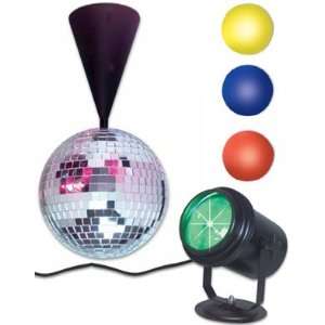  Funky 70s Disco Party Motorized Mirror Ball & Light Set 