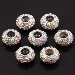 Pc88 AB Crystal European Wheel Beads 5pcs For Pendant  