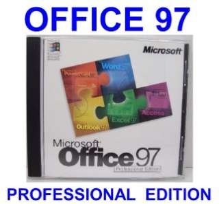   97 PROFESSIONAL EDITION FULL With CD KEY Excel Access Word SR 1  