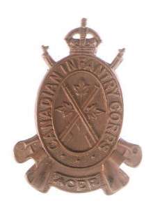 Military Badge Canadian Infantry Corps Acer Cap Badge  