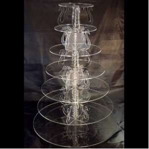  Seven Tier Round Acrylic Swan Wedding & Party Cake Stand 