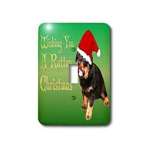  Acrylic Art   Photography Rottweiler Christmas   Light Switch Covers 
