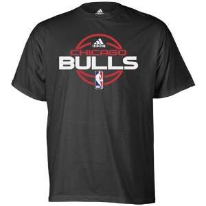  adidas Chicago Bulls Team Issue T Shirt   Black (Small 