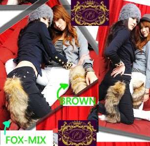   Real Fox Furry Fur Fox Tail Key Chain Adornment C287 WINE FOX  