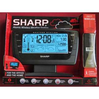 NEW Sharp Atomic Clock & Wireless Weather Station   Desk or Wall Mount 