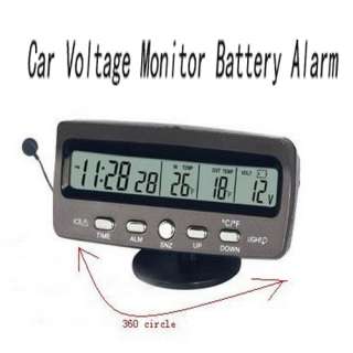   Voltage Monitor Battery Alarm Temperature Thermometer Clock display JM