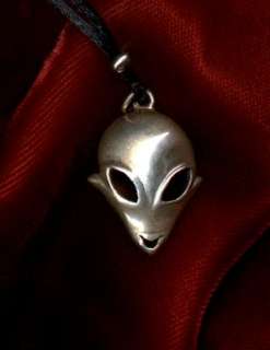 Sterling Silver Alien Face   Pendant   Zeta Reticuli Greys  