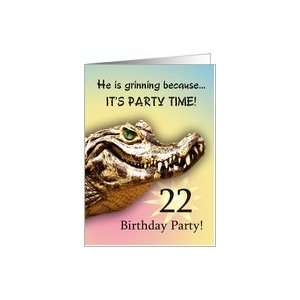   22 Party Invitiation. A big alligator smile for you Card Toys & Games