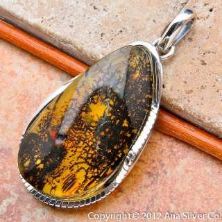 AUTHENTIC BALTIC AMBER .925 SILVER PENDANT 2 1/2  