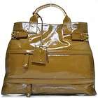 YSL YVES SAINT LAURENT Patent SAC ANAIS Tote Bag Camel