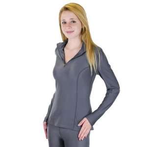  Snow Angel 2010 Womens Doeskin Zip T Neck (Steel) M (8/10 