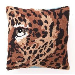  Leopard Print with Spots Animal Face Throw Pillow, Hooked 