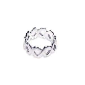 Sterling Silver Zigzag Anti Tarnish Ring Size 8 Jewelry
