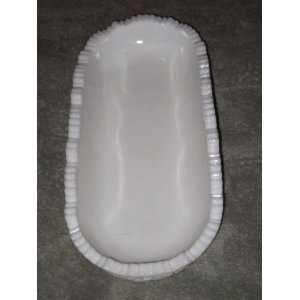 Vintage Milk Glass Oval Celery / Pickle Serving Dish 10 1/4 x 4 1/2 x 