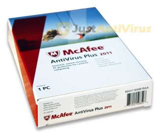 McAfee AntiVirus Plus 2011 1 PC   AUTHENTIC RETAIL BOX  