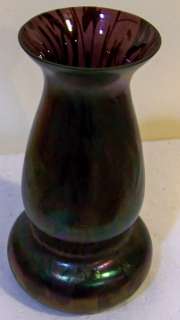 Vintage Oil Stain Glass Vase Art Deco / Nuevo Period  
