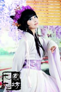 Custom made Chinese chiffon wiith brocade Hanfu Dress  