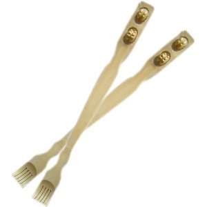   Bamboo Wood Backscratcher with 2 Massage Rollers 