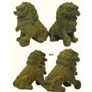    Finely Detailed Chinese Bronze Foo Dogs Statues
